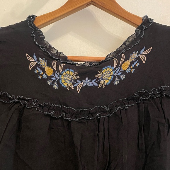 New Farm Rio Stitched Garden Black Dress size Large - Picture 11 of 17